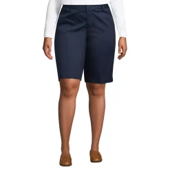 Women's Plain Front Blend Chino Shorts