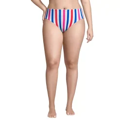 Women's Plus Size Chlorine Resistant Reversible Mid Waist Bikini Bottoms