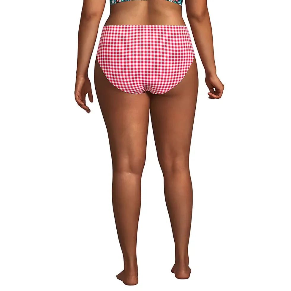 Women's Plus Size Chlorine Resistant Reversible Mid Waist Bikini Bottoms