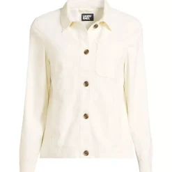 Women's Plus Size Corduroy Cropped Button Front Jacket