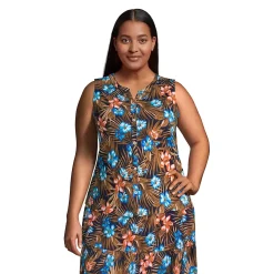 Women's Plus Size Crinkle Knit Button Front Tank