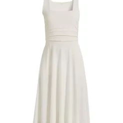 Women's Plus Size Cupro Fit and Flare Sleeveless Dress
