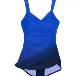 Women's Plus Size DDD-Cup Slender Tummy Control Chlorine Resistant Skirted One Piece Swimsuit Print