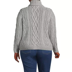 Women's Plus Size Drifter Cable Turtleneck Sweater