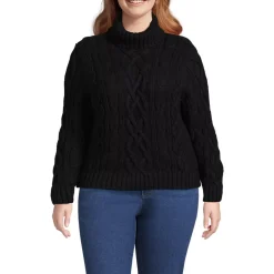 Women's Plus Size Drifter Cable Turtleneck Sweater