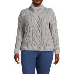 Women's Plus Size Drifter Cable Turtleneck Sweater