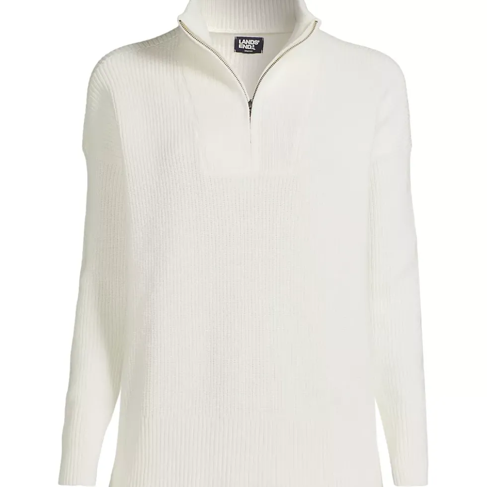 Women's Plus Size Drifter Cotton Quarter Zip Pullover Sweater