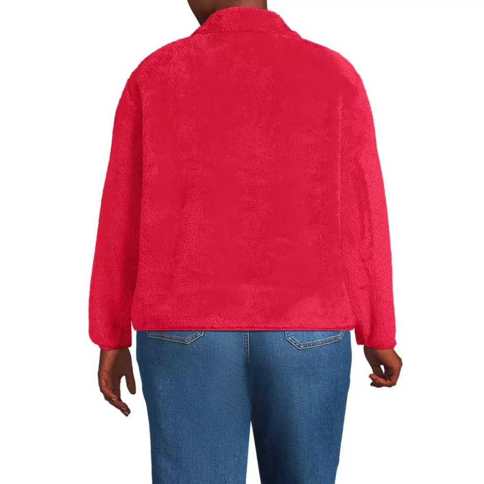Women's Plus Size Half Zip Cozy Sherpa Fleece Pullover