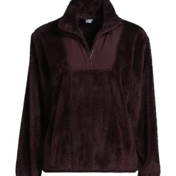 Women's Plus Size Half Zip Cozy Sherpa Fleece Pullover