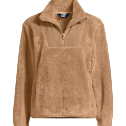 Women's Plus Size Half Zip Cozy Sherpa Fleece Pullover