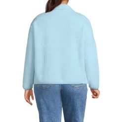 Women's Plus Size Half Zip Cozy Sherpa Fleece Pullover