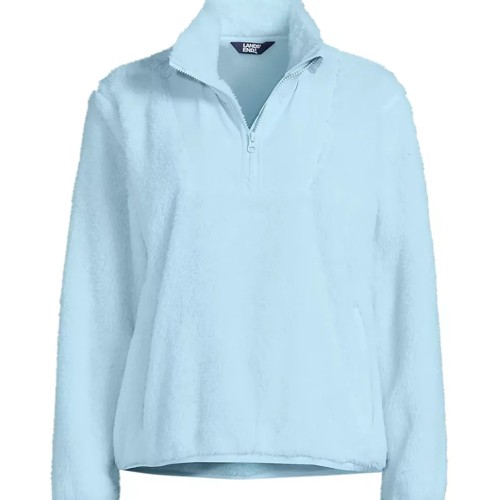 Women's Plus Size Half Zip Cozy Sherpa Fleece Pullover