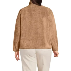 Women's Plus Size Half Zip Cozy Sherpa Fleece Pullover