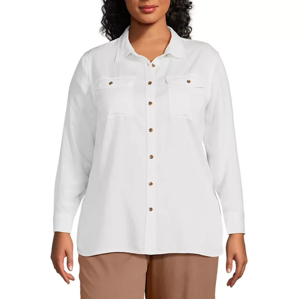 Women's Plus Size Indigo TENCEL™ Fiber Shirt