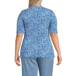 Women's Plus Size Lightweight Jersey Tie Front Top
