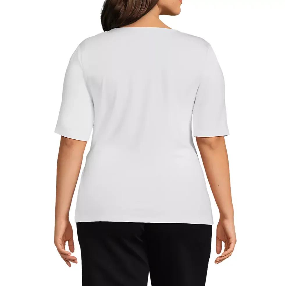 Women's Plus Size Lightweight Jersey Tie Front Top