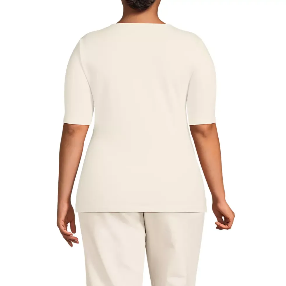 Women's Plus Size Lightweight Jersey Tie Front Top