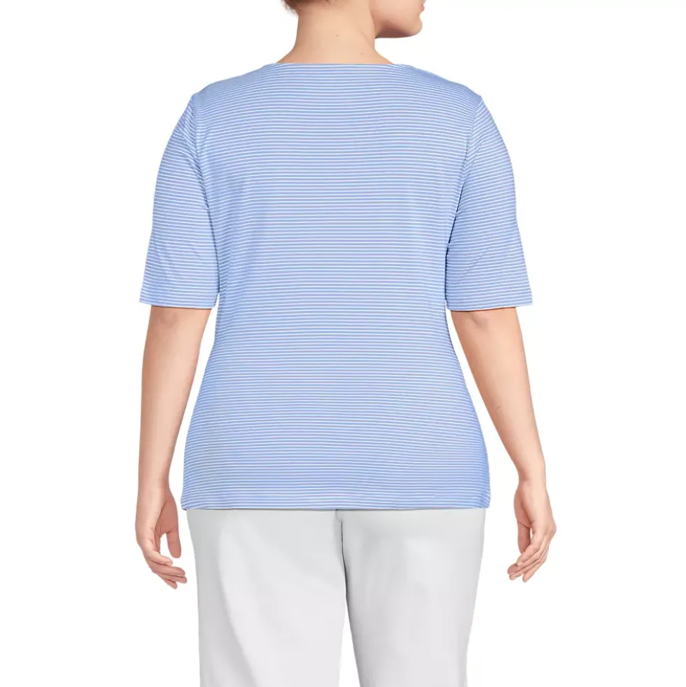 Women's Plus Size Lightweight Jersey Tie Front Top