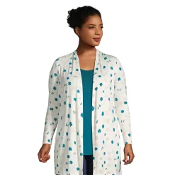 Women's Plus Size Lightweight Jersey Knit Long Cardigan
