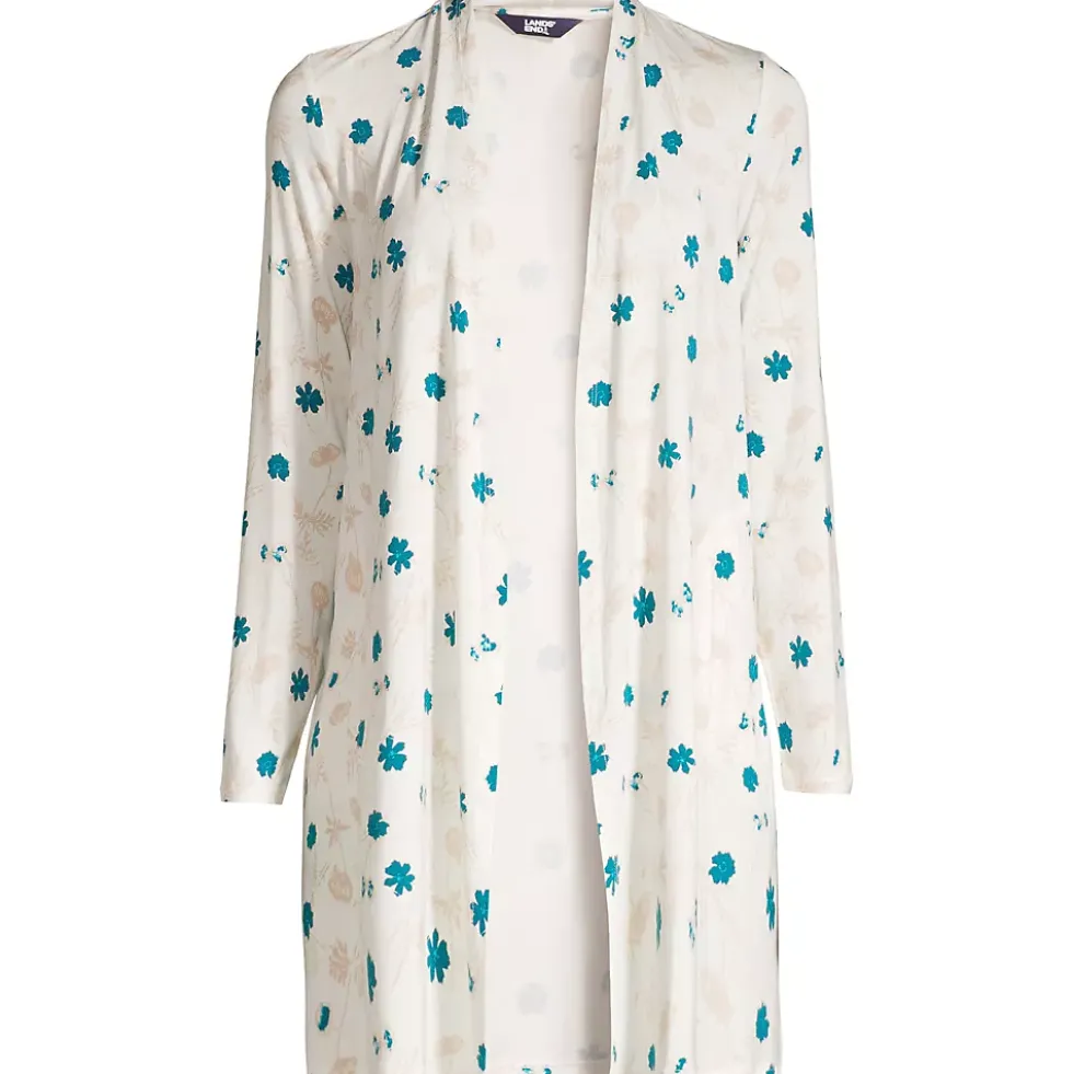 Women's Plus Size Lightweight Jersey Knit Long Cardigan