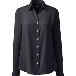 Women's Plus Size Long Sleeve Crepe Blouse