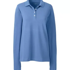 Women's Plus Size Long Sleeve Mesh Polo