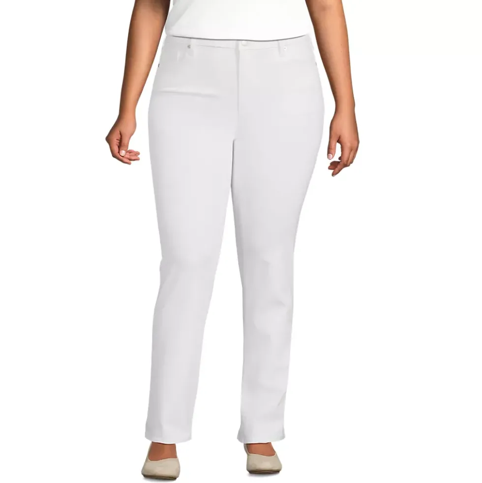 Women's Plus Size Mid Rise Straight Leg Jeans