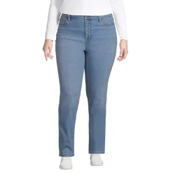 Women's Plus Size Mid Rise Straight Leg Jeans