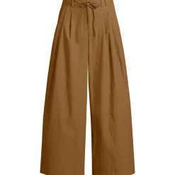 Women's Plus Size Poplin Mid Rise Pleated Slouchy Pants