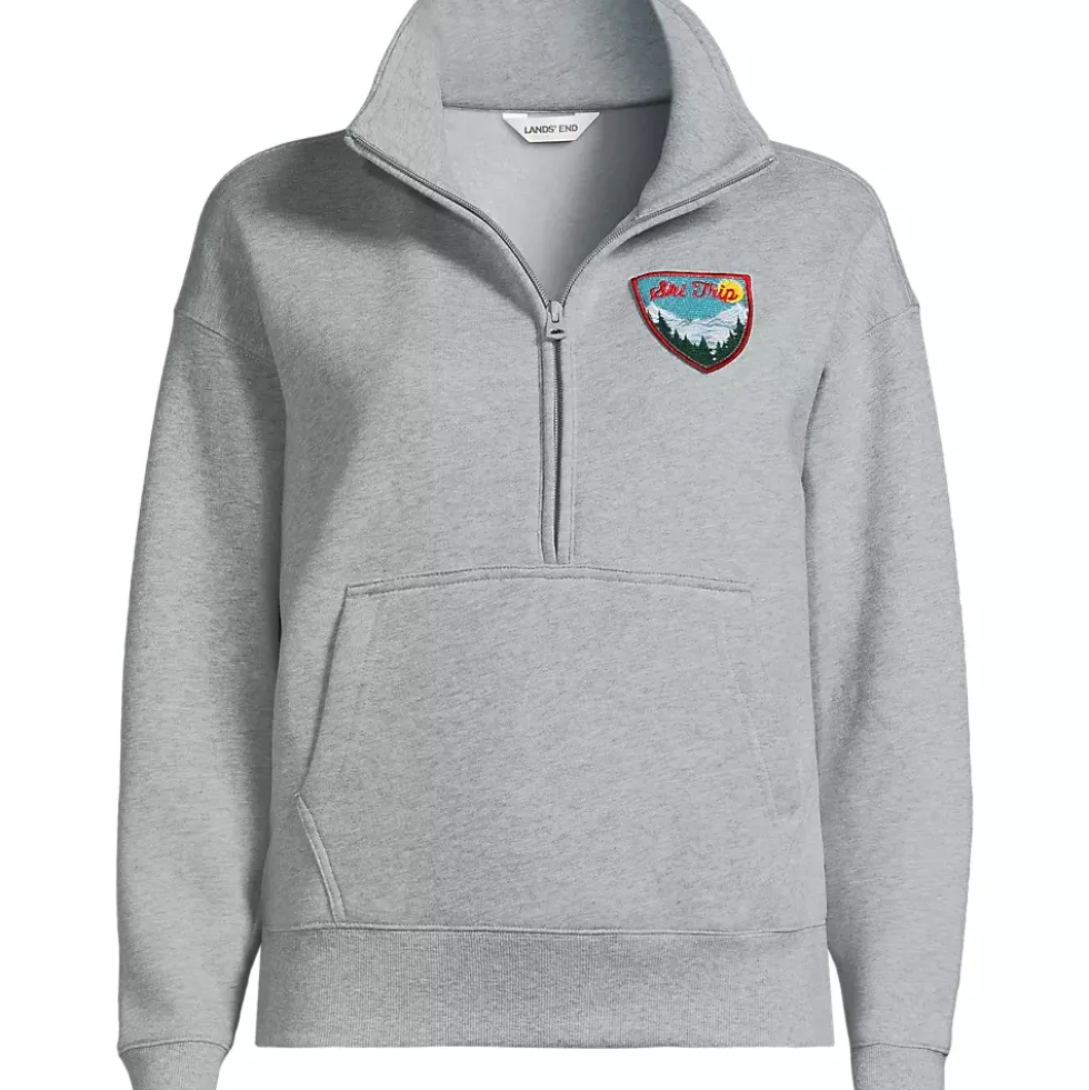 Women's Plus Size Relaxed Serious Sweats Long Sleeve 1/2 Zip Sweatshirt