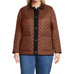 Women's Plus Size Reversible Barn Quilted Insulated Jacket