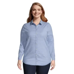 Women's Plus Size Reversible Boyfriend Fit Long Sleeve Tunic Top