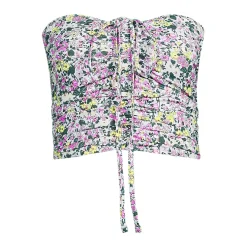 Womens Plus Size Ruched Halter Midkini Top