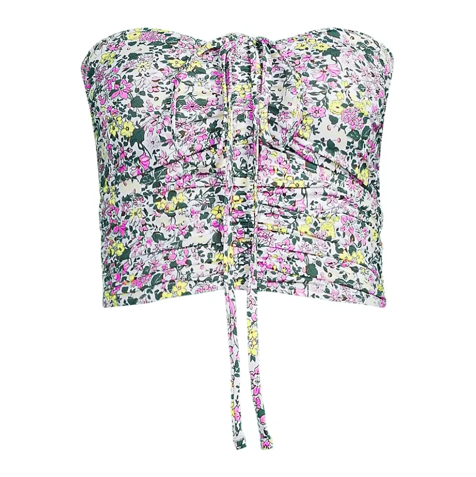 Womens Plus Size Ruched Halter Midkini Top