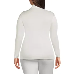 Women's Plus Size Silk Interlock Turtleneck Long Underwear Top