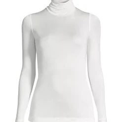 Women's Plus Size Silk Interlock Turtleneck Long Underwear Top