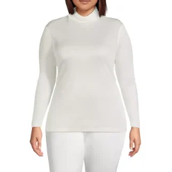 Women's Plus Size Silk Interlock Turtleneck Long Underwear Top