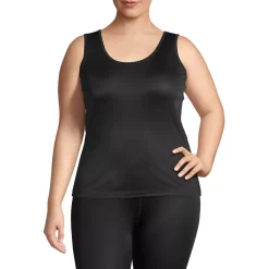 Women's Plus Size Silk Interlock Thermal Long Underwear Base Layer Tank Top