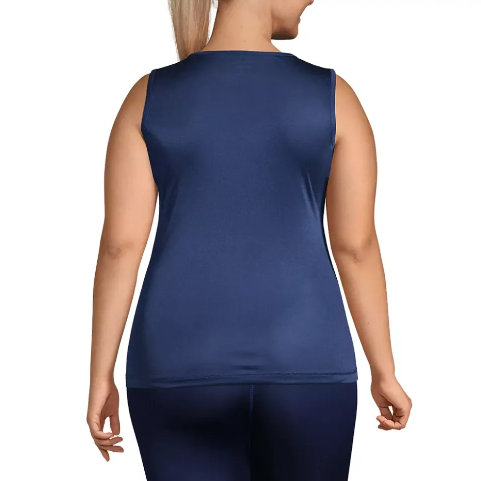 Women's Plus Size Silk Interlock Thermal Long Underwear Base Layer Tank Top