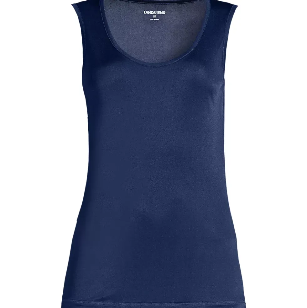 Women's Plus Size Silk Interlock Thermal Long Underwear Base Layer Tank Top