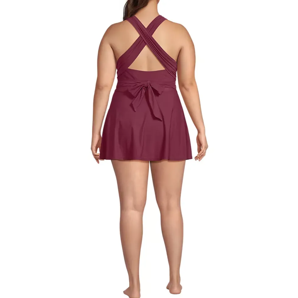 Women's Plus Size SlenderSuit Multi Way Swim Dress One Piece Swimsuit