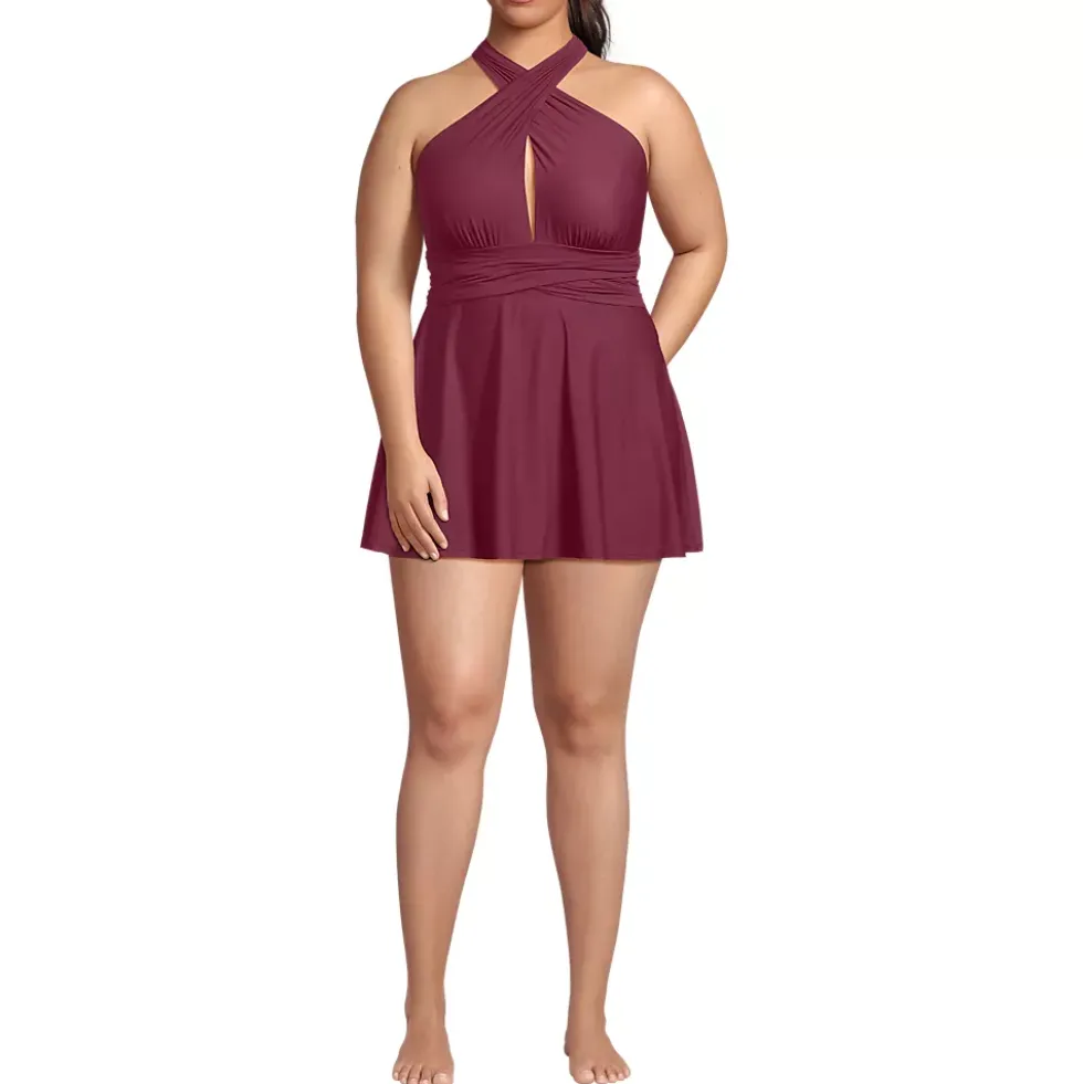 Women's Plus Size SlenderSuit Multi Way Swim Dress One Piece Swimsuit