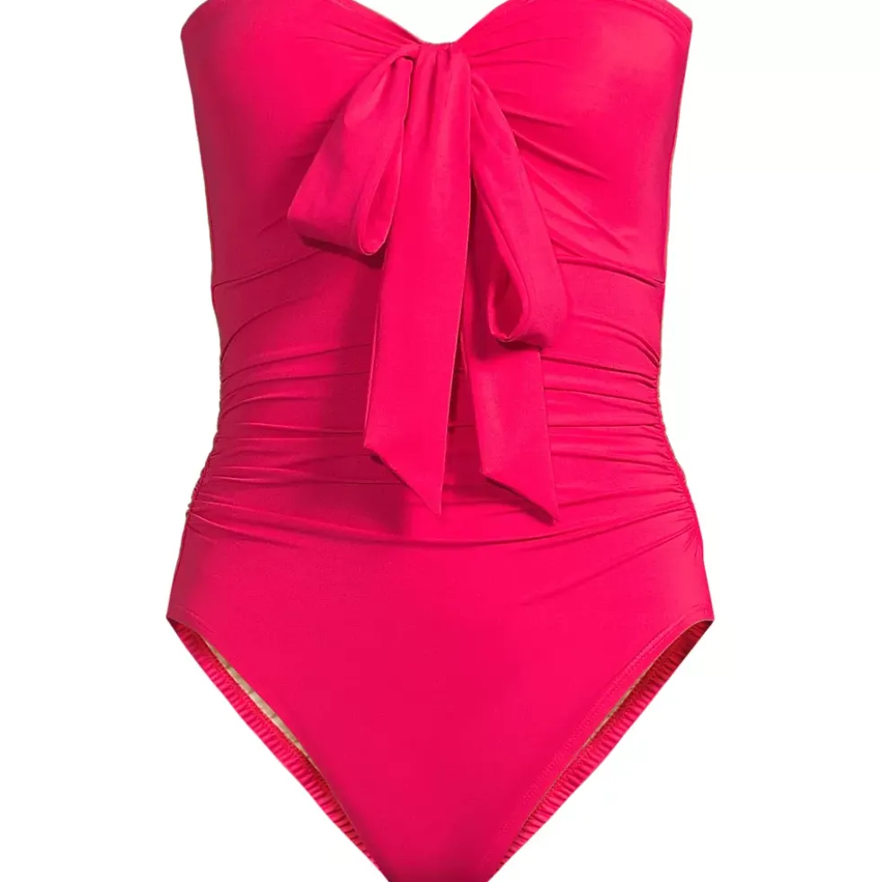 Women's Plus Size SlenderSuit Multi-Way Bandeau High Leg One Piece Swimsuit