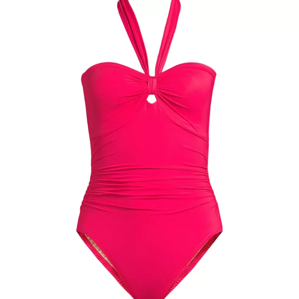 Women's Plus Size SlenderSuit Multi-Way Bandeau High Leg One Piece Swimsuit