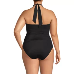 Women's Plus Size SlenderSuit Multi-Way Bandeau High Leg One Piece Swimsuit