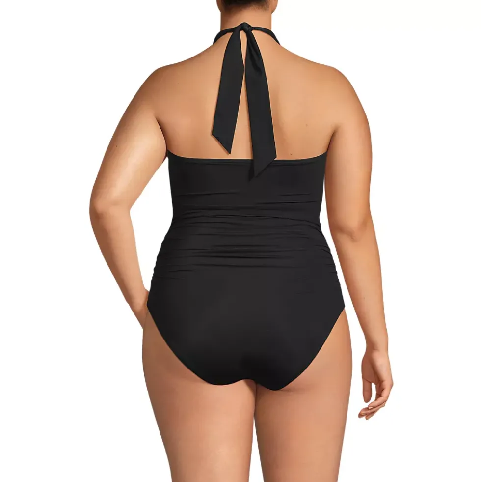 Women's Plus Size SlenderSuit Multi-Way Bandeau High Leg One Piece Swimsuit