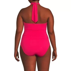 Women's Plus Size SlenderSuit Multi-Way Bandeau High Leg One Piece Swimsuit