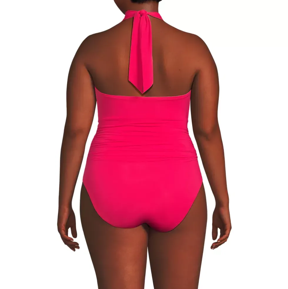 Women's Plus Size SlenderSuit Multi-Way Bandeau High Leg One Piece Swimsuit