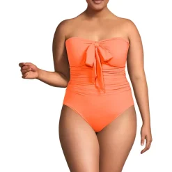 Women's Plus Size SlenderSuit Multi-Way Bandeau High Leg One Piece Swimsuit