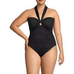 Women's Plus Size SlenderSuit Multi-Way Bandeau High Leg One Piece Swimsuit